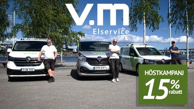 VM Elservice med bred kompetens – få 15 % rabatt på elinstallationer